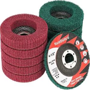 NuoDunco 10Pcs 180 및 320 그릿 스컬 플랩 4 1/2 인치 앵글 그더 부착 금속 목재 스커핑 샌딩 스커링 패드
