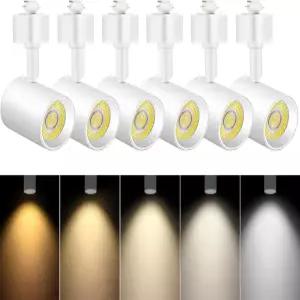 VANoopee 5색 LED 트랙 조명 헤드 H형 디밍 가능한 밝은 레일 천장 스포트라이트 고정 장치 액센트 아트