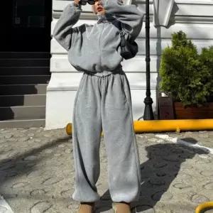 [옷자락]여자 스토퍼팬츠 투웨이집업 두툼 후리스트레이닝 세트