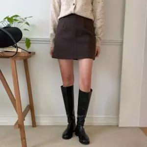 [옷자락]여자 부드러운 울모직 베이직 5컬러 FW 컷아웃 미니스커트