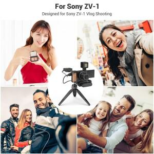 호환 SmallRig ZV1 L자형 나무 그립(소니 카메라용 콜드 슈 포함) 브라켓 플레이트(핸드그립 블로깅 - 2936
