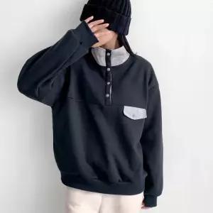 [옷자락]여자 롱슬리브 터틀넥 반오픈 속기모 2WAY 투컬러 맨투맨