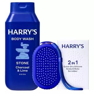 Harry's 두피 바디 스크러버가 있는 남성용 워시 - 스톤 532.3ml18온스 샤워 젤 마사지 클렌징 유연한 각질