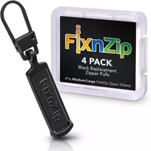 ixNZIP 중대형 블랙 지퍼 풀 교체품 4팩 수리 슬라이더 및 수하물 재킷 배낭 텐트 침낭 아웃도어 장비를