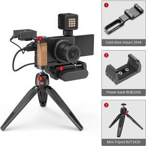 호환 SmallRig 카메라 브이로그 리그 L자형 나무 그립  콜드 슈 포함  소니 ZV1 액세서리 2936