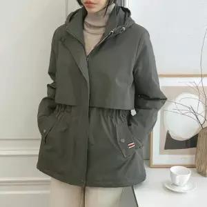 [옷자락]여자 중년패션 집업 FW 잔주름 후디 야상 사파리 자켓