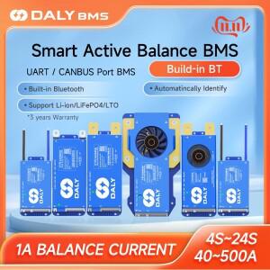 DALY 스마트 BMS 액티브 밸런스 블루투스 UART, Lifepo4 리튬 이온 배터리, 18650 파워 뱅크, 태양광 인버