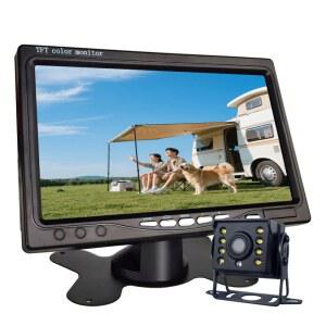 카메라브래킷 7인치 LCD 컬러 후방 카메라와 모니터가 포함된 12V 24V CVBS 버스 트럭 RV 트레일러 픽업트럭 트럭용 카메라 설치 간편