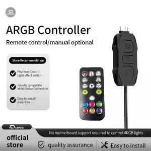 LDPCSJARGBController 5V 3pin-SATA 전원 공급 장치 미니 RGB 컨트롤러 허브 컴퓨터 Cpu 케이스 쿨 팬 LED