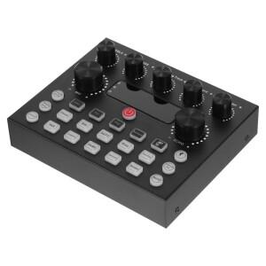 호환 V8S 오디오 믹서 USB 외부 사운드 카드 휴대 전화 라이브 보이스 체인저 효과 포함)
