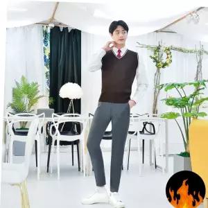 교복몰 (허리조절)기모 그레이 바지(남자)
