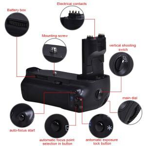 호환 캐논 EOS 7D 디지털 SLR 카메라용 Powertrust 수직 배터리 그립 BG-E7 6X AA 사이즈와 LP-E6