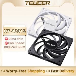 TEUCER UT-12015 PC 케이스 팬 120mm 초박형 냉각 15mm 두께 4핀 PWM 800-2400RPM 무음 CPU 쿨러