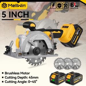 MELLWIN 125MM 5 인치 전기 브러시리스 bldc 원형 톱  Makita 호환 18V 배터리 핀 용 목공 전동 공구