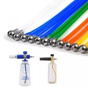 24CM Cutable Foam Cannon 대부분의 폼 랜스 용 스테인레스 스틸 필터 볼이있는 다채로운 밀짚 일일 도구