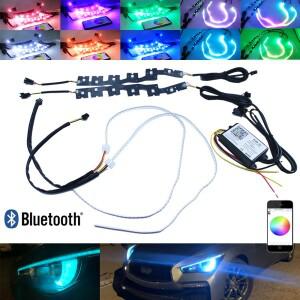 인피니티 Q50 2014-2022용 블루투스 RGBW 다색 LED 헤드라이트 DRL 보드 조명 키트