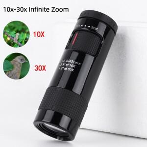 10-30x21 줌 미니 단안 망원경 - 캠핑, 사냥 및 관광용 휴대용 스포팅 스코프, 컴팩트 광학 조준경