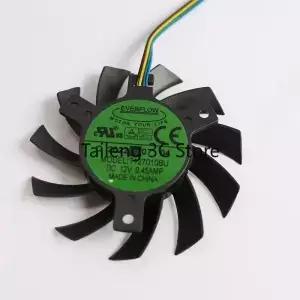 Everflow T127010BU 12V 0.45A 7CM 온도 제어 프레임리스 그래픽 카드 팬용 새 쿨러