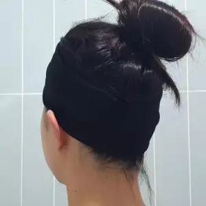 남녀공용 무지 헤어밴드 반다나 골지 블랙