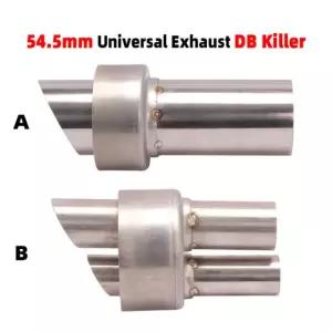 54.5mm 범용 배기 머플러 파이프 DB 킬러 오토바이 용 탈착식 소음기 소음 감소 사운 Double hole silencer