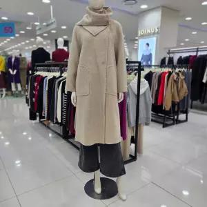 여성 정장 25신상 목도리 모직 롱 오버핏 겨울 코트JAFW1WCH420