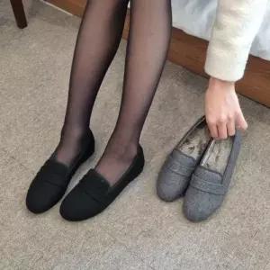 [옷자락]여자 데일리 베이직 심플 털안감 로퍼 단화