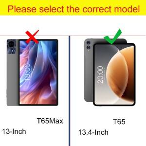 호환 태클라스트 T65 2025 케이스용 Funda 13.4인치 태블릿 PC 하드 백 코크가 포함된 삼중 접이식 스탠드