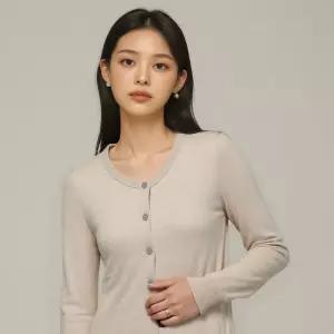 엘레이디 여름가디건 니트 린넨 시스루 가벼운 여성 얇은 뜨개 꽈배기 간절기 카키 긴팔티셔츠 라운드 여성