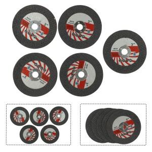 미니 앵글 연마기 공구용 연삭 휠 세트, 디스크 절단 라운드 내경 10mm, 3 인치, 75mm, 5 개