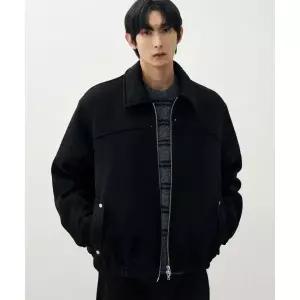 드로우핏 DRAW FIT 울 카라 집업 블루종 자켓 BLACK 303555