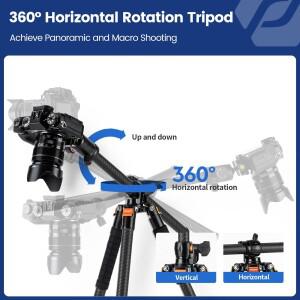 호환 Fotopro 카메라 삼각대  수평 360 볼 헤드 휴대용 모노포드  16kg 적재 용량  여행작업  68 인치