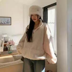 [옷자락]여자 겨울 뽀글이 골지 박시핏 투웨이 집업 가디건