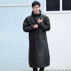 바람막이 우비 남녀공용 레인코트 XL 검정 트렌드 우의 후드 우비옷 코트형 등산 여행 캠핑