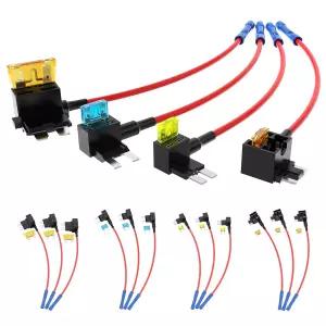 RVBOATPAT 16pcs 12V 퓨즈 탭 로우 프로파일 미니 마이크로2 홀더 자동차 트럭 보트 RV를 위한 회로 키트