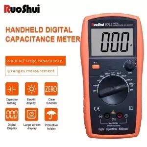 RuoShui6013 디지털 커패시턴스 미터 고정밀 핸드 헬드 커패시터 테스터 자동 도구 200pF-20000uF 인덕턴스