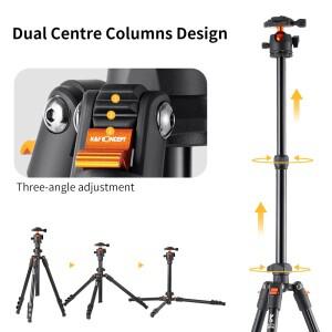 호환 K F Concept 62.99 인치 DSLR 휴대용 카메라 삼각대  여행용 알루미늄 360 도 파노라마 볼 헤드 퀵 릴