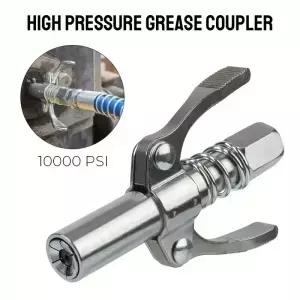 NPT1/8 그리스 건 커플러 10000PSI 듀얼 핸들 헤비 듀티 퀵 릴리스 노즐 홈 휴대용 손 도구