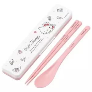 헬로키티 코스메틱 숟가락젓가락 세트 18cm 소음방지