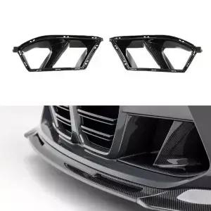 BMW M3 M4 G80 G82 드라이 탄소 섬유 프론트 범퍼 공기 흡입구 에어 벤트 바디 키트 트림 장식 자동차