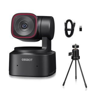 OBSBOT Tiny 2 Lite, PTZ 4K 캔슬링 초점, PC 플러그 컨트롤, 마이크로, 카메라, 삼각대, 게임 있는 AI 웹캠 HDR, 플레이, 1080P@60fps 자동 기능이 스트리밍에 이상적입니다 또는 추적 노이즈 앤 제스처