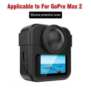 호환 GoPro MAX2용 실리콘 보호 케이스 충격 방지 스크래치 렌즈 커버 쉘 배터리 측면