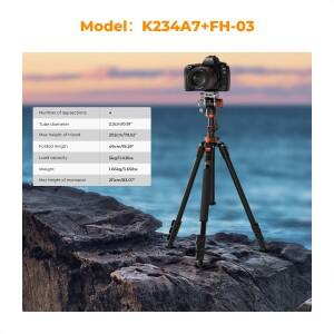 호환 KF Concept 전문 카메라 유체 헤드 삼각대 니콘 DSLR 캠코더 83 /2.1m 사진 알루미늄 스탠드