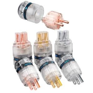 빨간색 구리 DIY HiFi 오디오 어댑터 전원 플매트 카펫 러그 코드 투명 쉘 C13 IEC 커넥터 미국  EU 버전