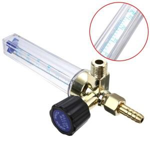 바브 아르곤 유량계, 1/4PT 0.15 MPA 가스, AR/CO2 용접 조절기, 클리어 및 골드, 7mm, 1 개