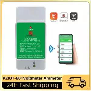 PZIOT-E01 단상 AC 전기 딘 레일 Wifi 스마트 Kwh 에너지 미터 전력 소비 측정기 전력계 전압계 전류계