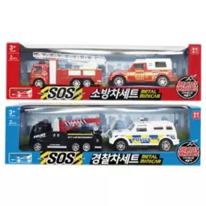 다이캐스트 경찰차 소방차 SOS장난감 미니카 풀백카