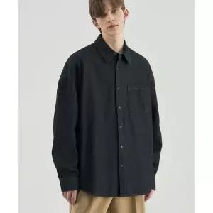 드로우핏 DRAW FIT 오버사이즈 인디고 워싱 데님 셔츠 BLACK 303182