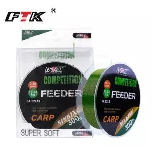 FTK 3D 보이지 않는 잉어 150m/300m 낚시 라인 Pesca 용 나일론 초강력 모노 필라멘트 플루오로 카본 인장