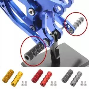 2PCS 오토바이 CNC 범용 M6 레이싱 기어 시프트 레버 페그 브레이크 페달 시프터 발 발판 Footpeg 알루미늄