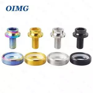 티타늄 M8X15mm 크랭크 캡 하단 브래킷 액슬 나사 센터 샤프트 크랭크셋 고정 볼트 자전거 커버 사각 구멍